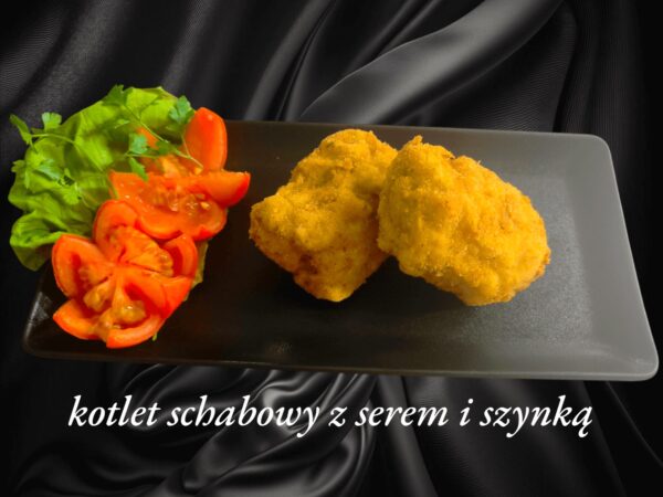 Kotlet schabowy z serem i szynką