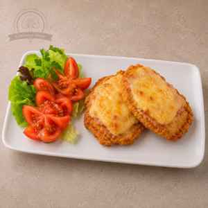 Kotlet schabowy z serem i szynką