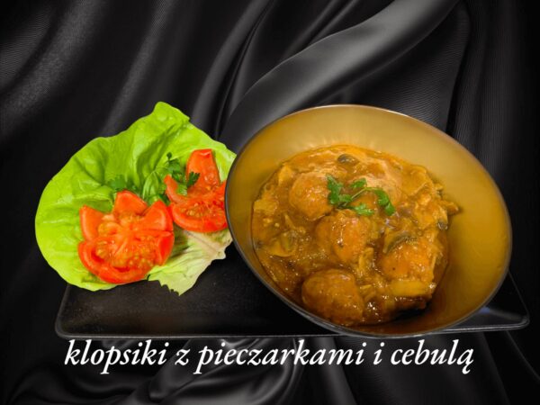 Klopsiki z pieczarkami i cebulą